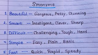 Synonyms important synonym words writing [upl. by Oidacra]