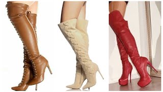 adorable collection of leather high heel boots [upl. by Lothaire160]