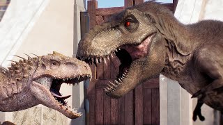 FEATHERED TREX vs SPINOSAURUS vs INDOMINUS REX ARENA BATTLE  Jurassic World Evolution 2 [upl. by Eseenaj]