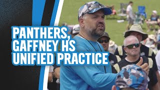 Carolina Panthers Gaffney HS hold unified practice bringing together pros and high schoolers [upl. by Rebekkah]