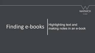 Highlighting text and making notes in ebooks [upl. by Bonne760]