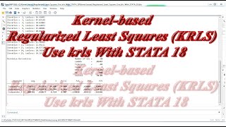 Kernelbased Regularized Least Squares KRLS Use krls With STATA 18 [upl. by Clerc]