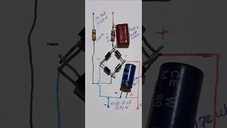 Make 220v AC to 24volt DC Convertercircuit diagram electronic youtubeshorts [upl. by Inod]