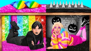 Secret Rooms Under The Bed with Wednesday Addams  Crazy Challenge by Funny Funny [upl. by Las]