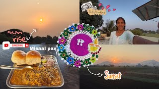 Sunrise amp Sunset View  Diwali ch faral  Misal Pav  Village Vlogs [upl. by Haidebej]