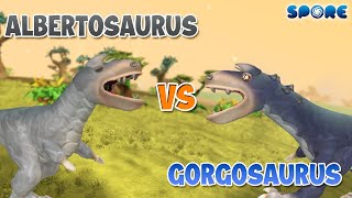 Albertosaurus vs Gorgosaurus  Tyrannosaur Faceoff S1E3  SPORE [upl. by Jessi]