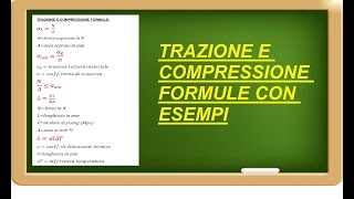 trazione e compressione formule ed esempi di calcolo [upl. by Secundas]