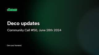 Deco Updates  Community Call 50  June 28 24  Brazilian Portuguese 🇧🇷 [upl. by Kolosick]