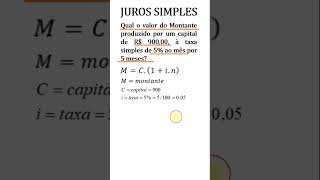 Como calcular o montante de juros simples [upl. by Swec]