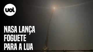 Missão Artemis após atrasos Nasa lança seu foguete mais potente para a Lua [upl. by Eelreveb]