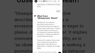 What Does quotObsequiousquot Mean [upl. by Erhard439]