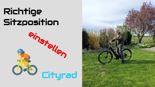 Cityrad Fischer Cita 80i Sitzposition einstellen am Tiefeinsteiger ebikecitybike [upl. by Adniralc390]