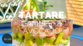 TARTARE di Gamberi con avocado e riso 🦐🥑🍚 chefgiuili cucina salmontartare [upl. by Shirlee]