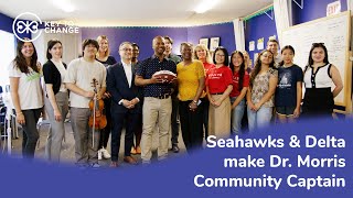 Seahawks amp Delta Airlines present Community Captain Award to Key to Change Founder [upl. by Tonina]