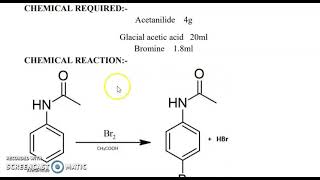 To Prepare a sample of pBromoacetanilide from acetanilide [upl. by Pandora]