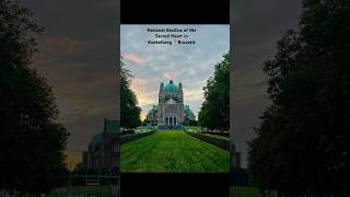 National Basilica of the Sacred Heart in Koekelberg Brussels sunseteveningsnacks nightview [upl. by Henden]