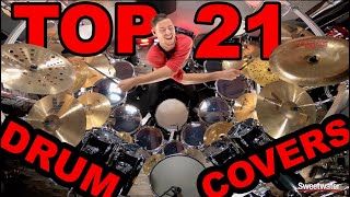 TOP 21 DRUM COVERS on the MEGA KIT My Biggest Drum Set EVER [upl. by Ymij]