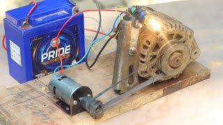 Car Alternator Generator  Car Alternator Excited  How To Generator Car Alternator By Dc Motor [upl. by Othilia]