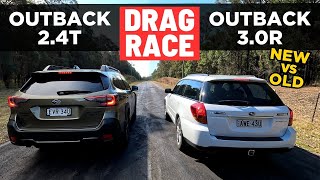 Drag Race 2005 Subaru Outback 30R vs 2023 Outback 24T [upl. by Rockafellow823]