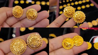 2024 Gold Tops Earrings Designs With Price Light Weight Earrings Gold kanpasha design with price [upl. by Tiertza]