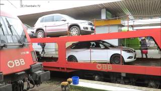 Eisenbahn TV  Ankunft und Entladung eines Autoreisezug der ÖBB in Hamburg Altona [upl. by Annaer]