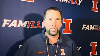 Training camp Illini TE coachspecial teams coordinator Robby Discher [upl. by Standush496]