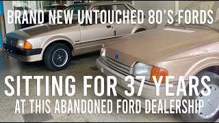 I FOUND THIS ABANDONED FORD DEALERSHIP  WITH STILL NEW 80s FORDS LEFT INSIDE [upl. by Enirtak]