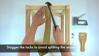 Upholstery Tool Tip  How to Stretch Webbing Using a Gooseneck Stretcher [upl. by Itra853]