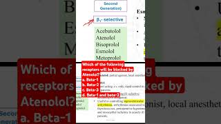 Which of the following receptors will be blocked by Atenolol [upl. by Asiole736]