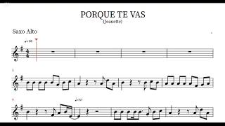 Porque te vas  Jeanette  Playback Partitura para Saxo alto [upl. by Diego798]