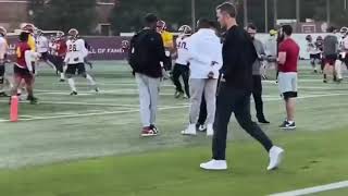 Bob Stoops OU vs Lincoln Riley’s USC First Day at Football Practice [upl. by Laenaj]