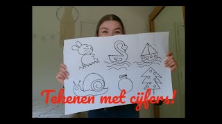 Tekenen met cijfers  Tekenen met juf Anne [upl. by Aihseya]