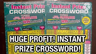 HUGE PROFIT INSTANT PRIZE CROSSWORD CA Scratchers [upl. by Asylem]