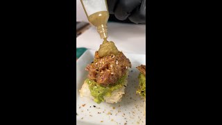 The CRUNCHIEST Air Fried Tuna Avocado Rice Cakes [upl. by Ameluz4]