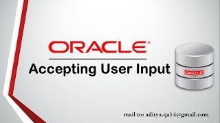 PLSQL Tutorial  Accepting User input Prompt input in Oracle Database [upl. by Kym]