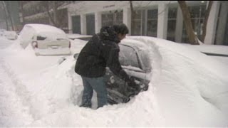 Storm causes record snowfall in Montreal [upl. by Lacim]