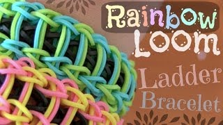 RAINBOW LOOM  Ladder Bracelet  How To  SoCraftastic [upl. by Nylodnarb193]