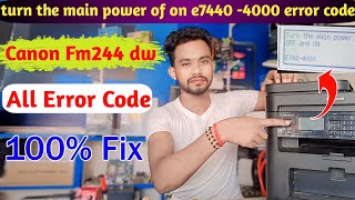 turn the main power of on e74404000 error code  how to fix canon printer red light blinking [upl. by Onaicram]