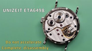 UNIZEIT ETA6498 watch movement complete disassembly without acceleration [upl. by Eoin]