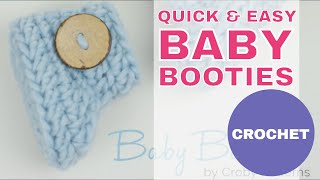 Crochet Baby Booties in 15 minutes or less FREE Crochet Pattern [upl. by Flaherty]