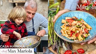 PASTA CON CALAMARI GAMBERI e ASPARAGI 🌊 Primo di mare facile e veloce  Ricetta di Chef Max Mariola [upl. by Issirk391]