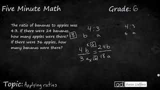 6th Grade Math Applying Ratios [upl. by Corella]