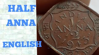 HALF ANNA Coin British India George viin English full information [upl. by Veta]