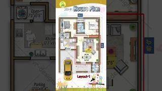 30× 40 House Plan with Car Parking 2BHK 2 Nice Layouts 3040 houseplanhousedesignfloorplan [upl. by Lithea871]