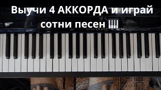 Аккорды на ПИАНИНО для новичков выучите 4 АККОРДА и играйте сотни песен 🎹 [upl. by Lyall627]