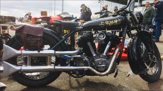 ROUGH INFERIOR Bike at KEMPTON PARK Motorcycle Autojumble BROUGH SUPERIOR with YAMAHA VTwin Engine [upl. by Winou50]