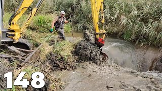 Beaver Dam Removal With Excavator No148  Muddy Dam [upl. by Mendelson327]