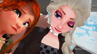 MMD  Frozen Elsa faints in the air  A prank for Anna  Elsanna Simmer Elsa [upl. by Tillion]