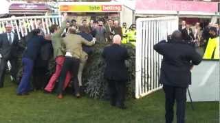 Millionaire Drunken Toffs at Aintree fight to jump Famous fence [upl. by Leirol]