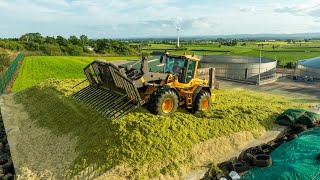 Volvo L90F  14ft Strimech  Buckraking Wholecrop Rye [upl. by Aloise]